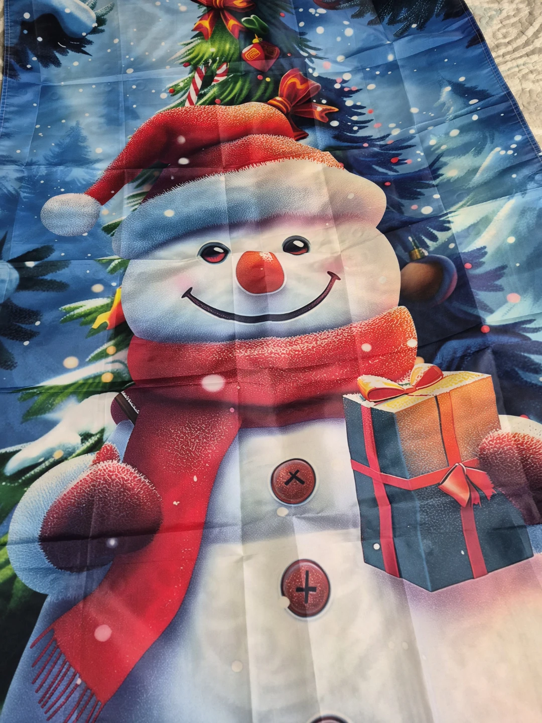 36" x 70" Waterproof Vinyl Sturdy Plastic Snowman Holiday Wall - photo 4
