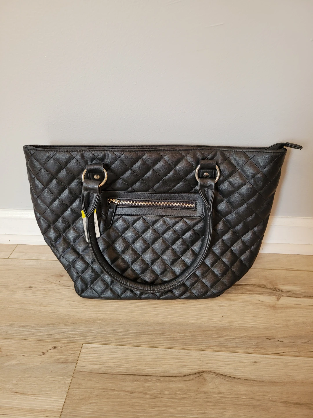 New Black Quilted Tote Purse - photo 3