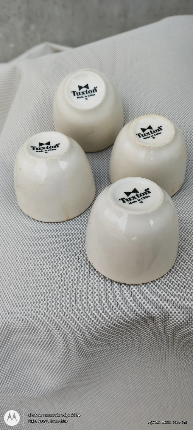 Tuxton Small White Tea Bowls Set of 4 - photo 4