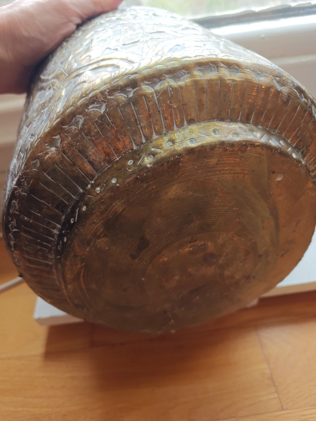 Vintage Ornate Brass Planter Pot - photo 2