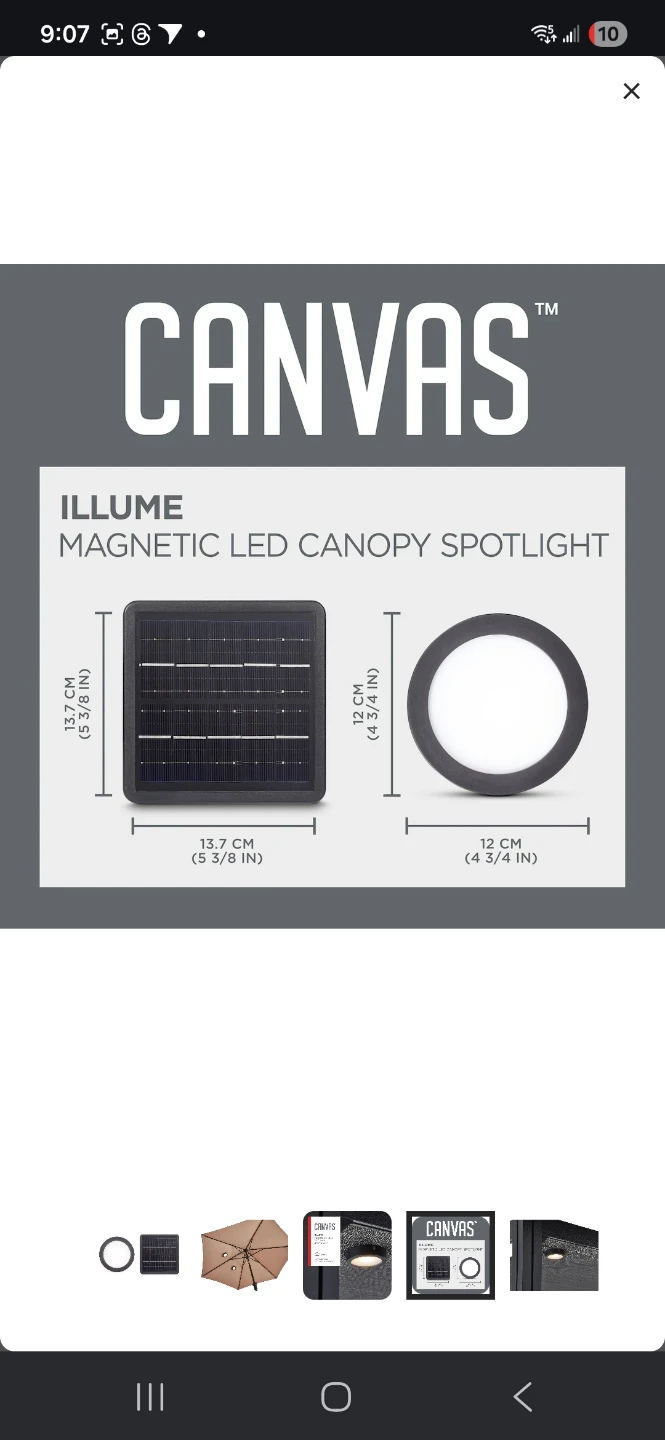 CANVAS Illume Magnetic LED Canopy Spotlight - Solar Powered - photo 2