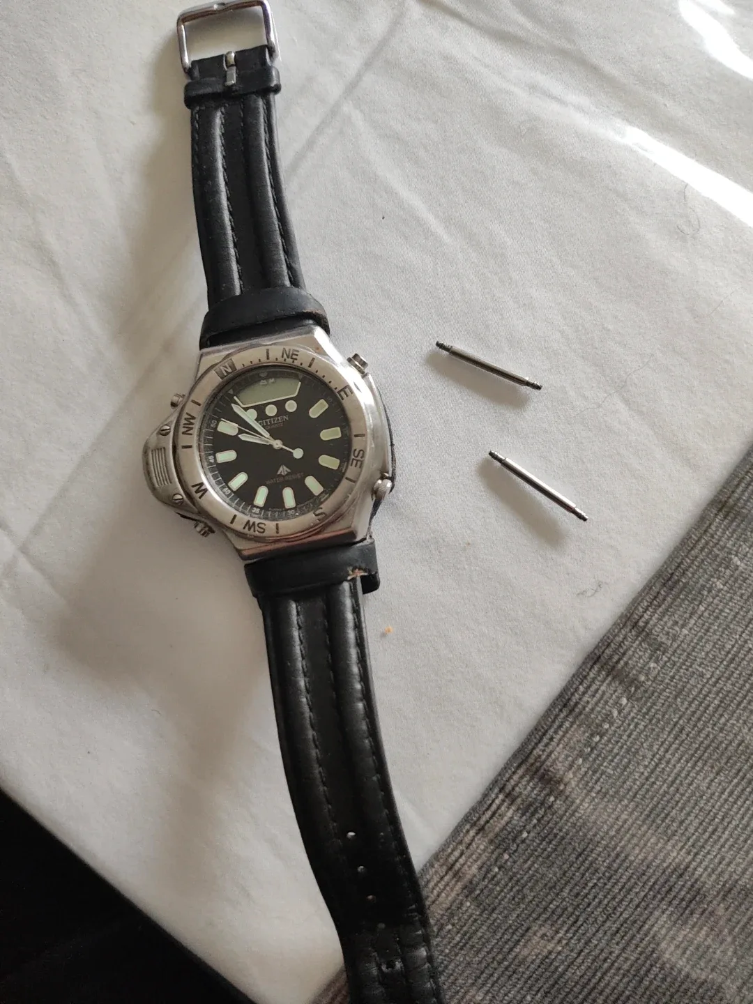 Citizen Quartz Water Resist Watch with Black Leather Band - photo 3