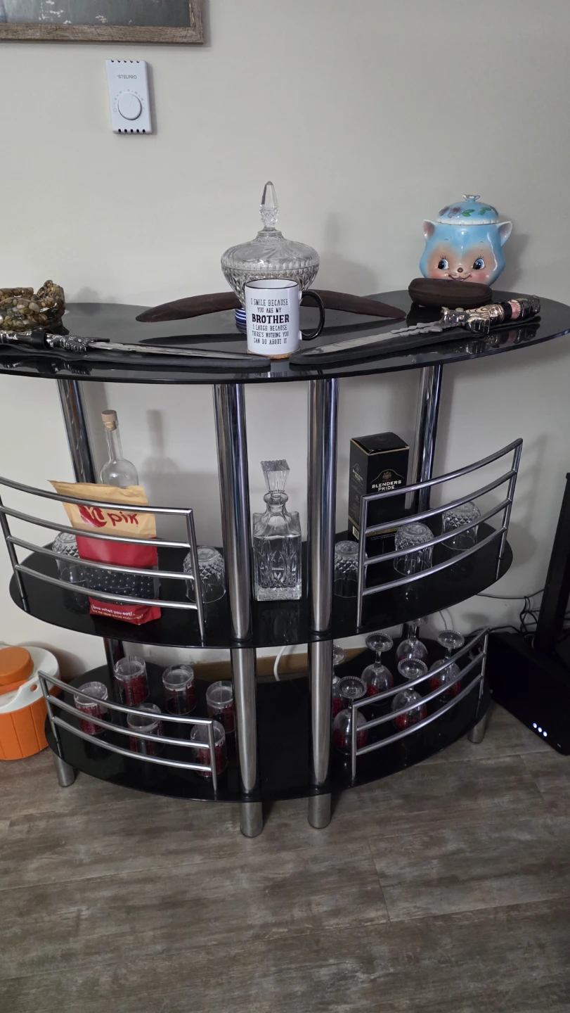 3 Tier Smoked glass bar table