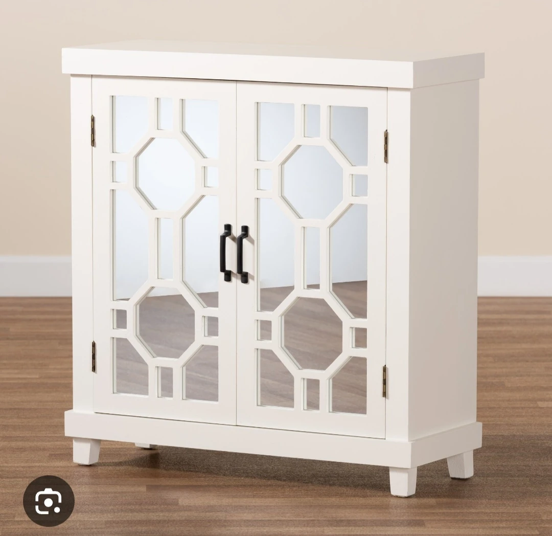 Storage wooden console 2 Mirrored doors Cabinet - photo 3