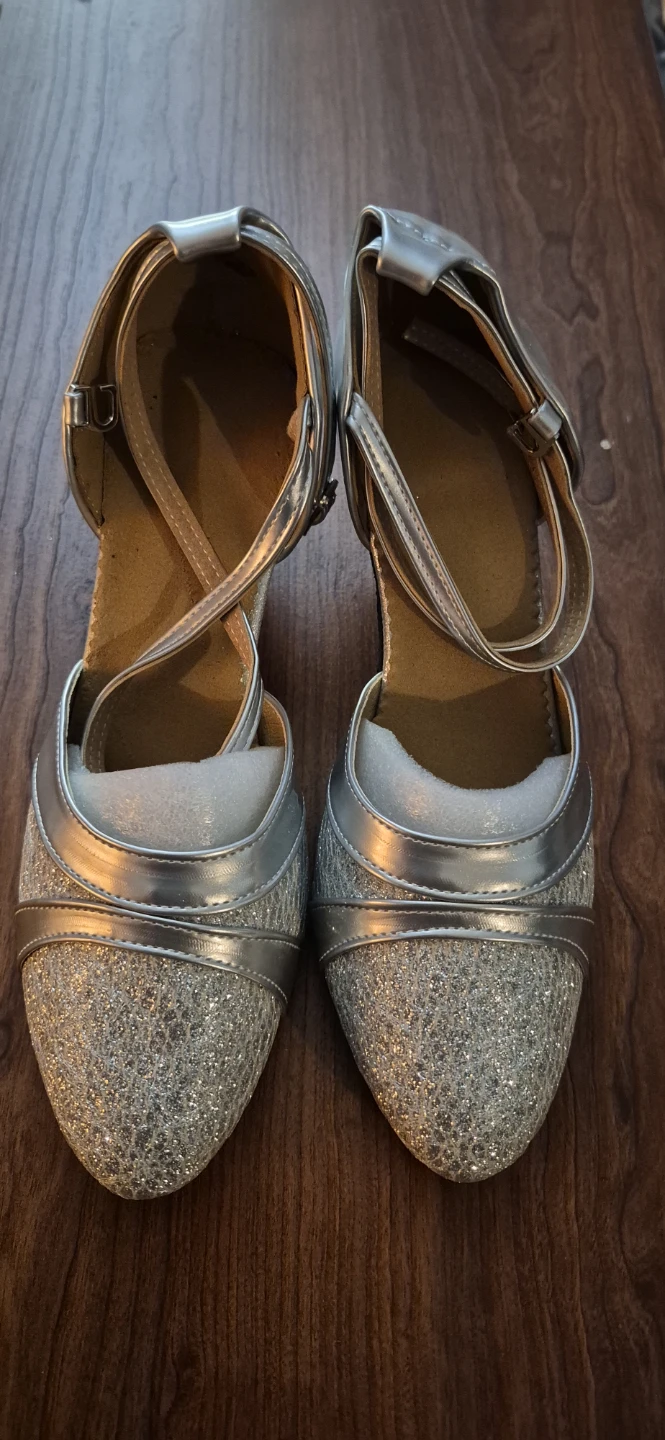 Silver Glitter Ballroom Dance Shoes - photo 4