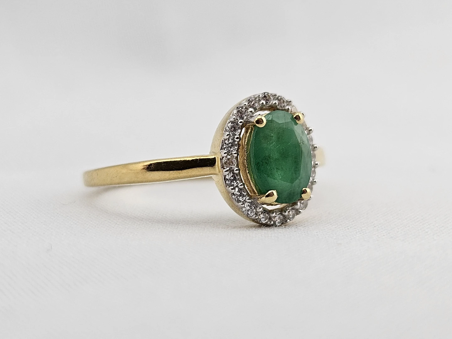 Gold Plated Sterling Silver Ring with 1ct Natural Emerald - photo 3