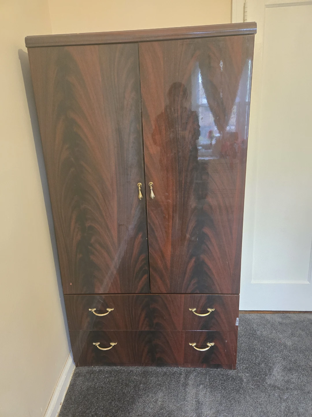 Wooden Wardrobe with Two Drawers