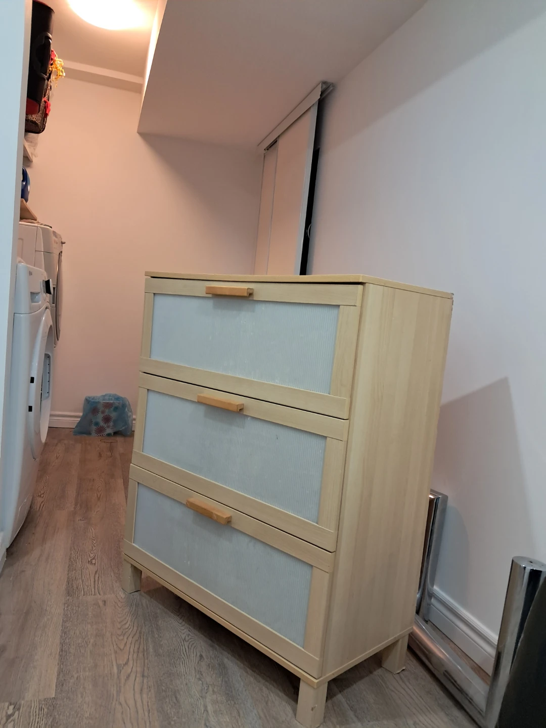 IKEA 3-Drawer Chest with Frosted Doors - photo 2