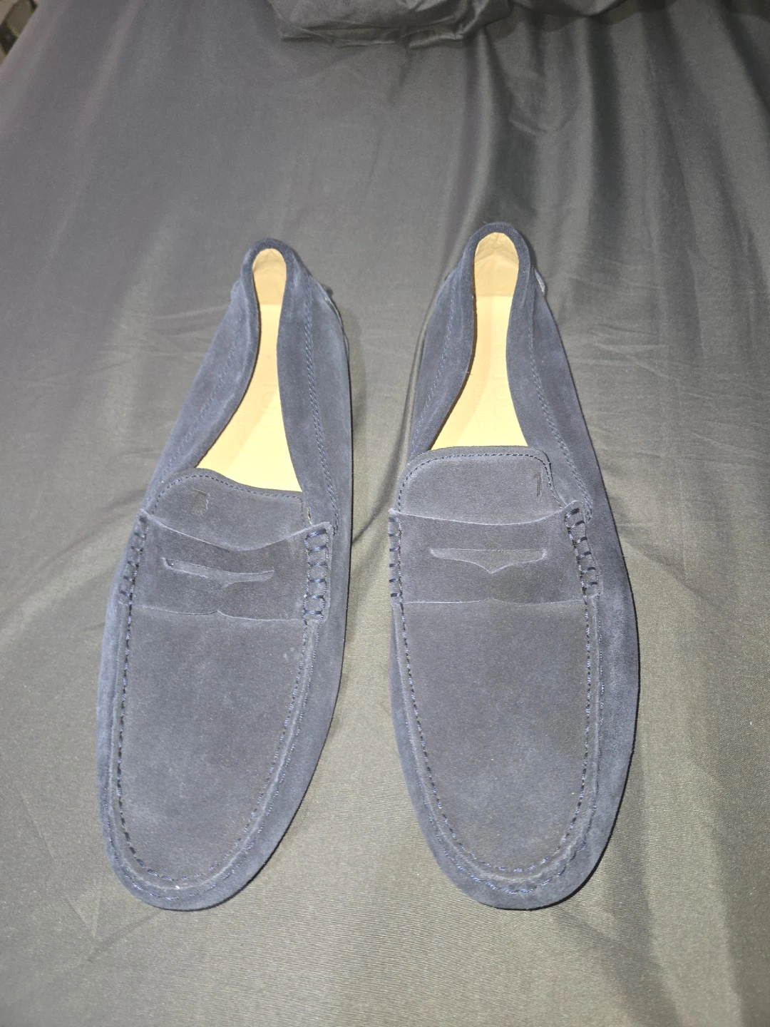 TOD'S Suede Driving Moccasins - Navy Blue - photo 3