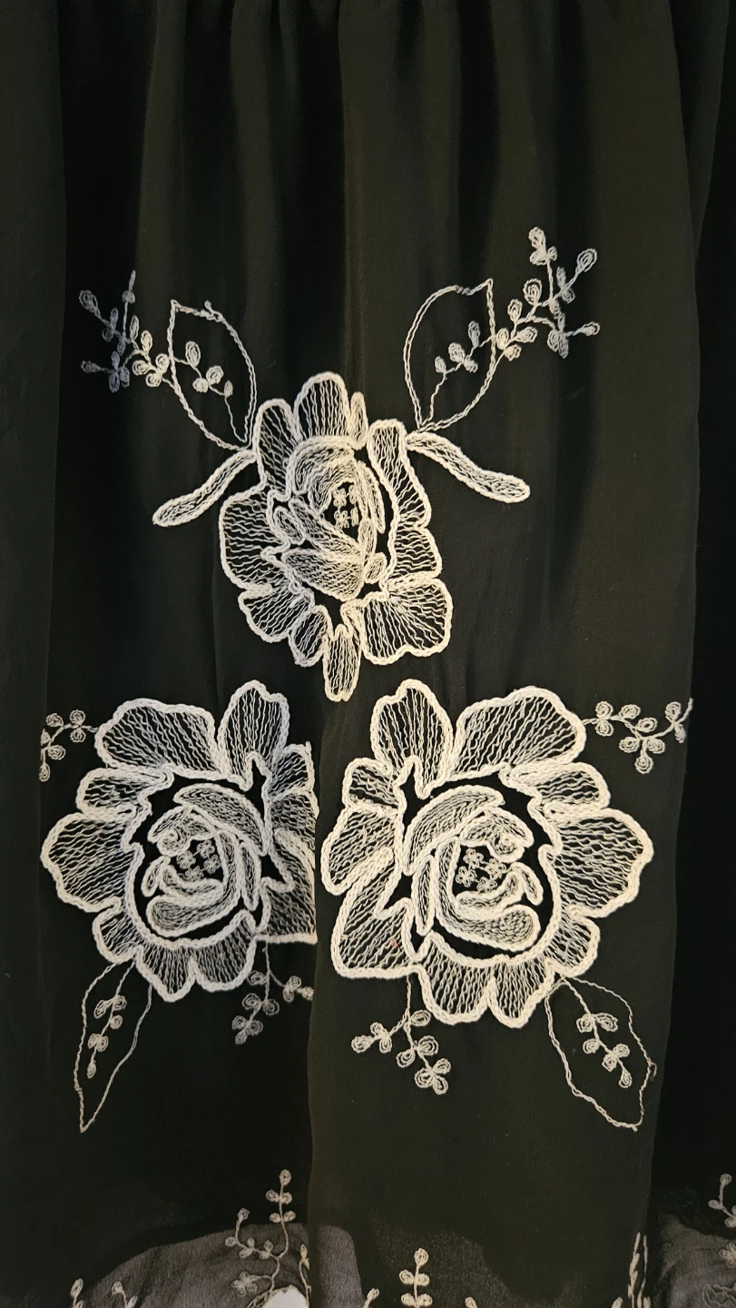 US Size 10 - River Island, Black embroidered long sleeve blouse - photo 4