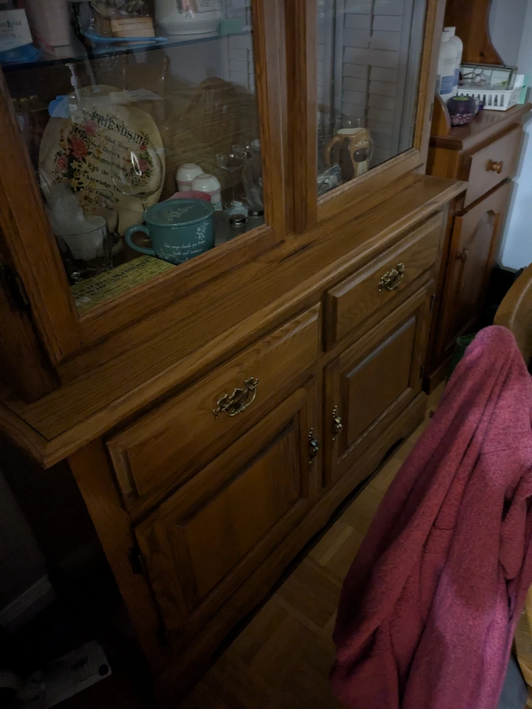 Wooden China Cabinet with Glass Doors - photo 2