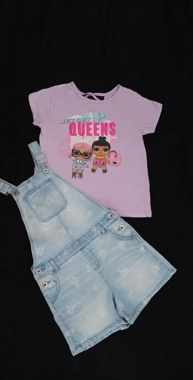 Kids LOL Surprise T-shirt and Denim Overalls Set
