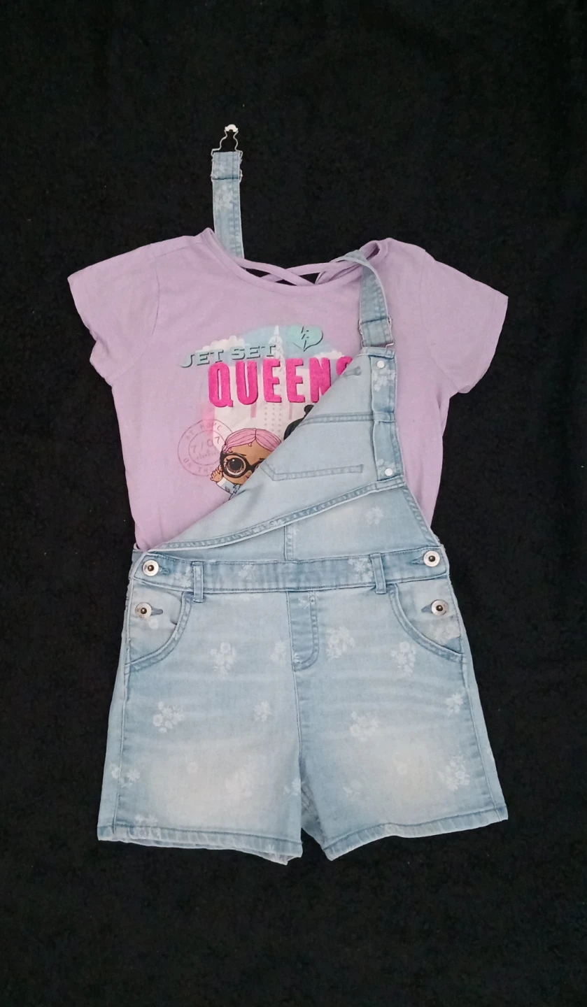 Kids LOL Surprise T-shirt and Denim Overalls Set - photo 2