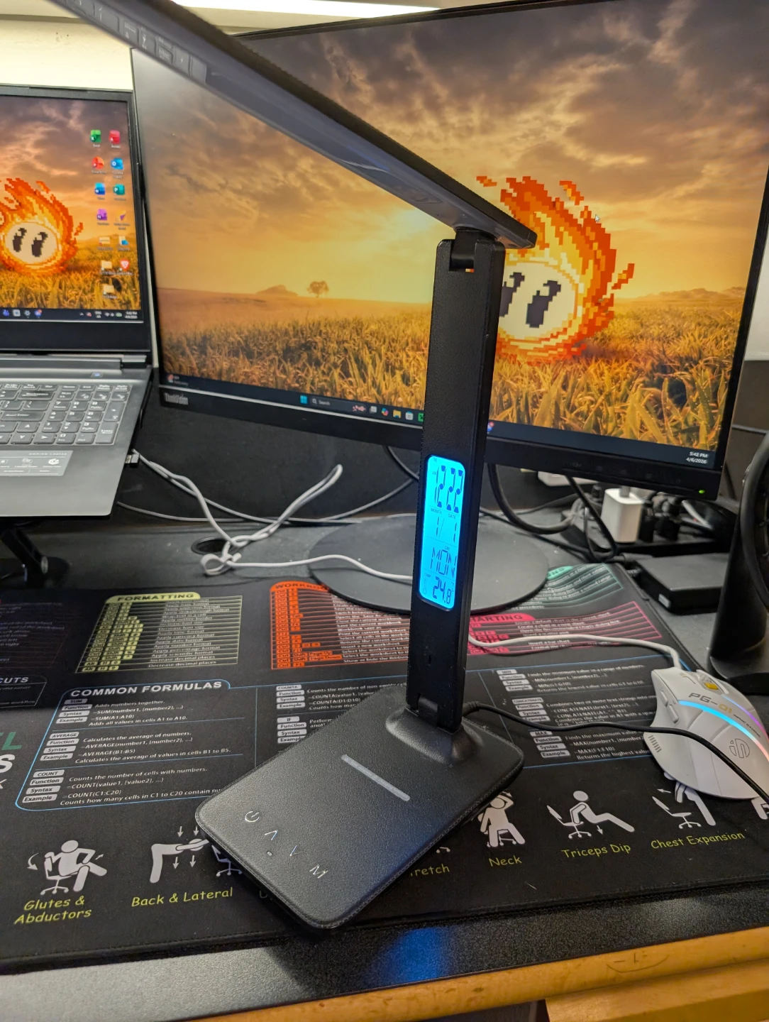 Black LED Desk Lamp with Digital Display - photo 4