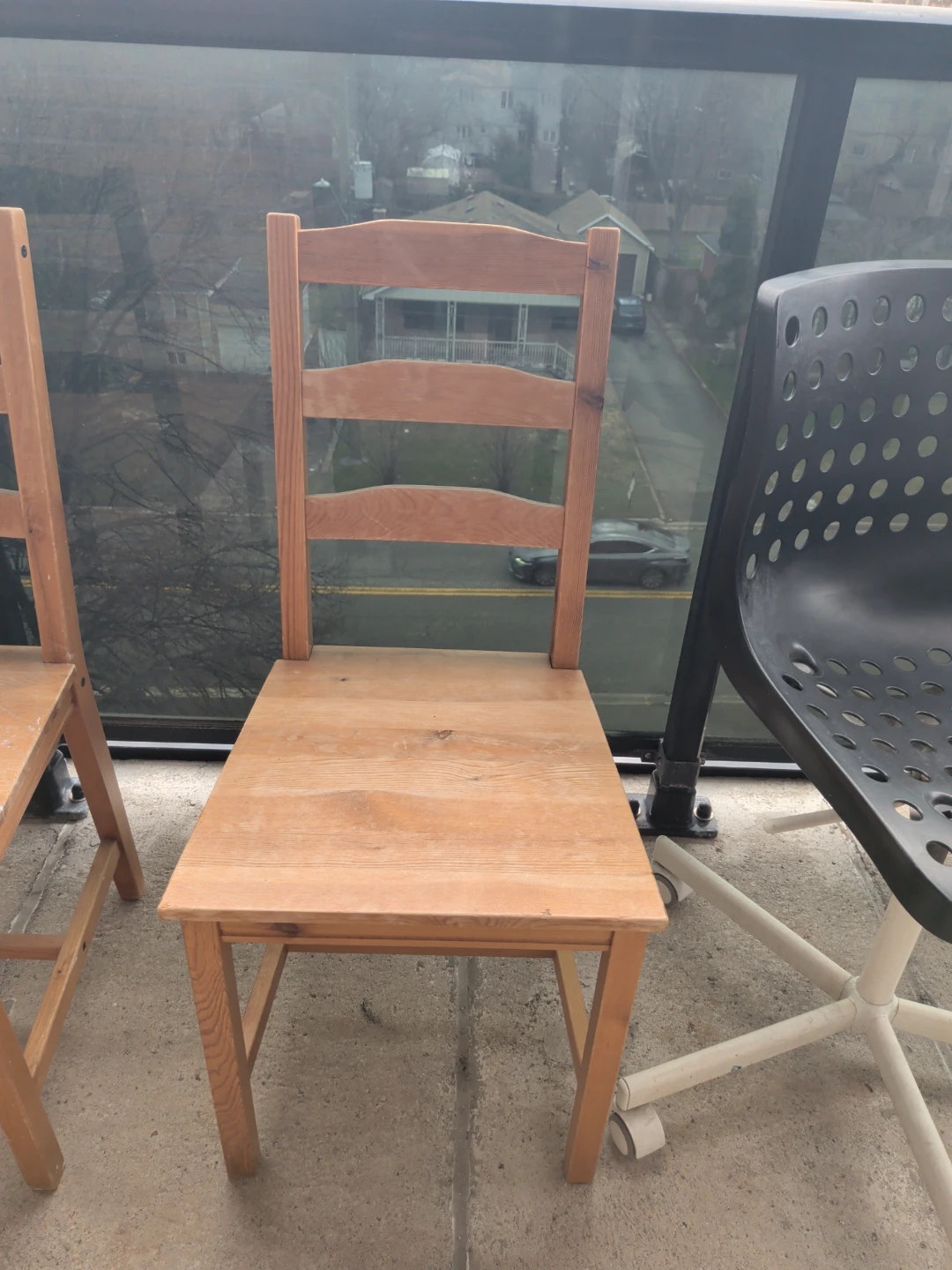 IKEA ADDE Chair Set - 2 Wooden chairs & 1 Black office chair - photo 4