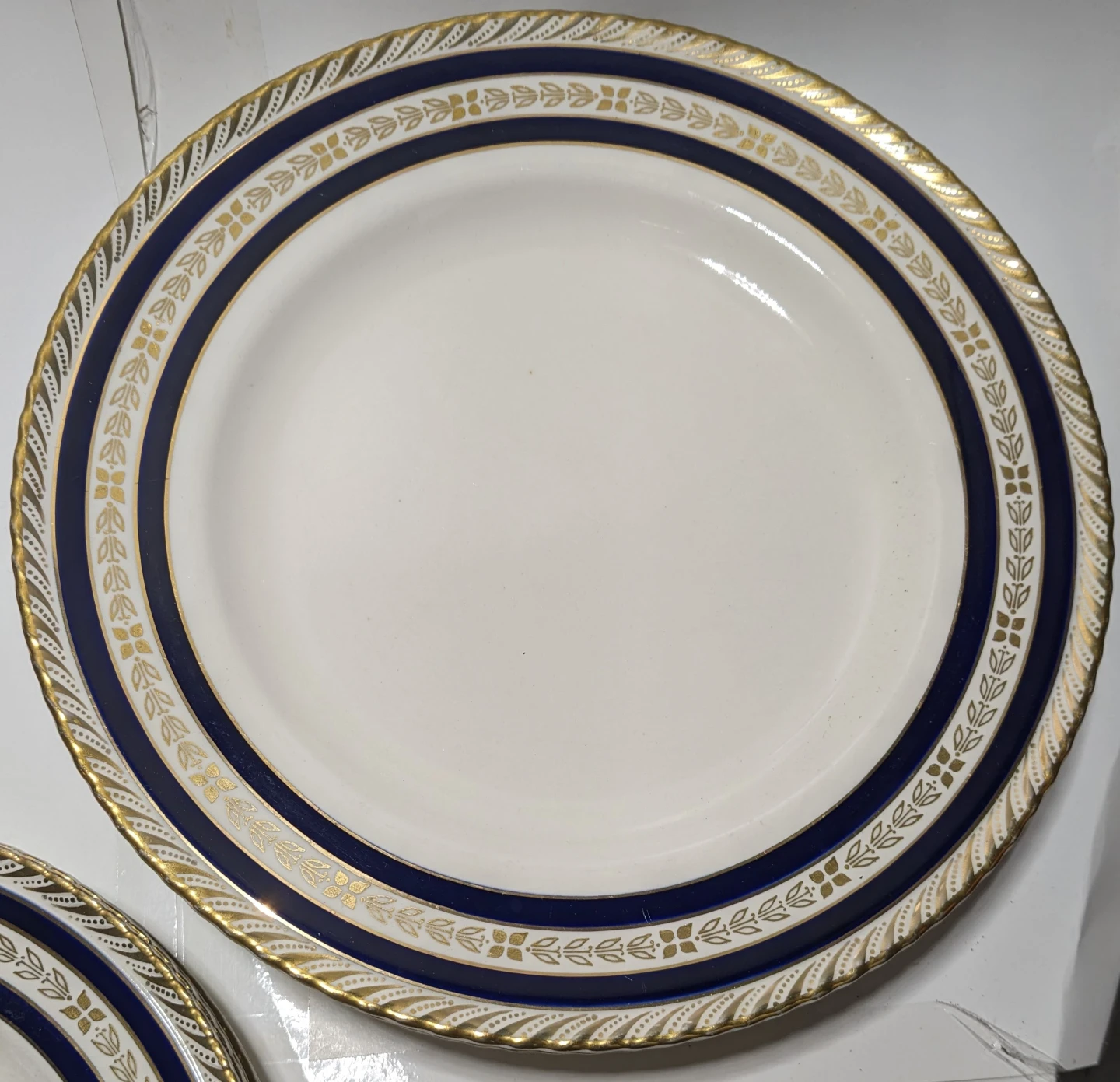Vintage Dinnerware Set - Blue, Gold & White China - photo 2