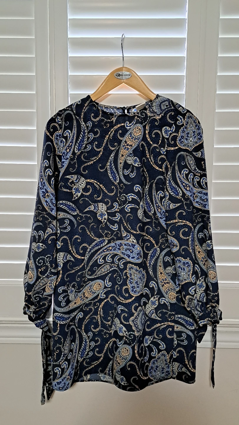 H&M Women's Blue Paisley Print Dress - Size US 2/CA 2