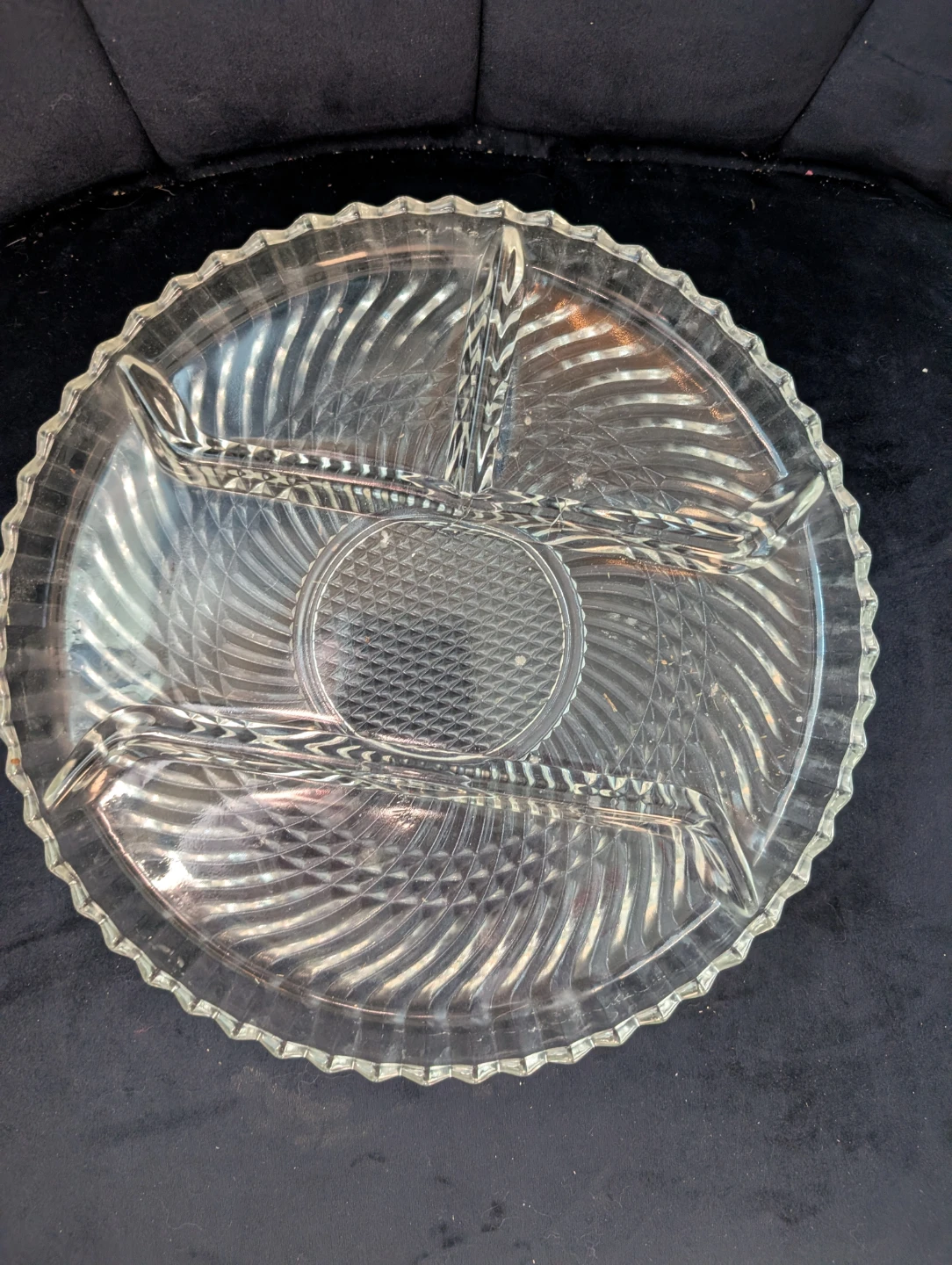 Glass Divided Serving Platter