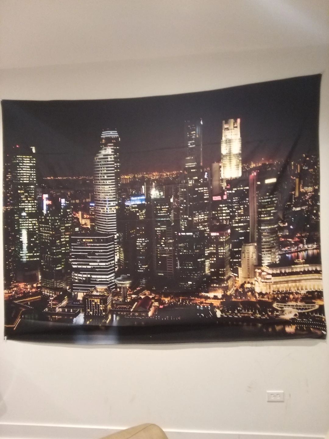 Cityscape Night Tapestry Backdrop Wall Decor