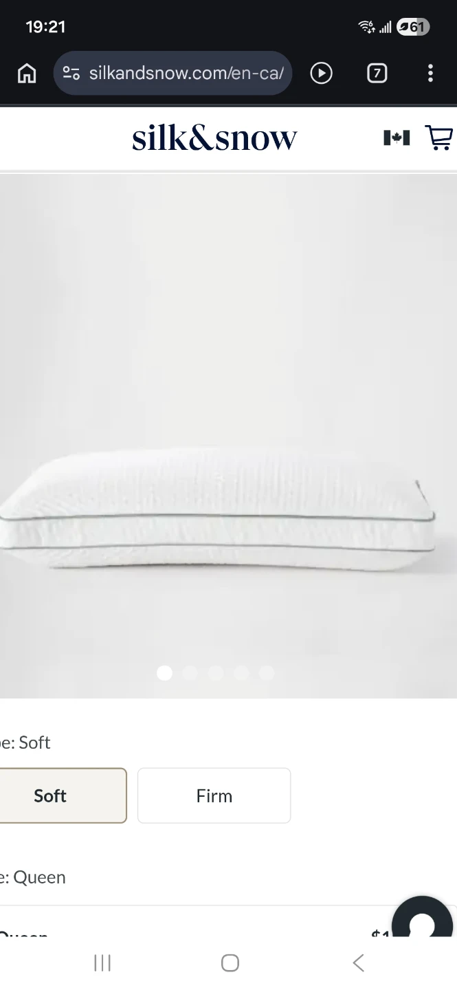 Brand New - Silk & Snow Soft Queen Pillow