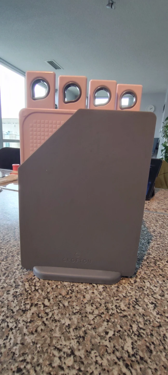 Set of 4 Plastic Cutting Boards with Holder