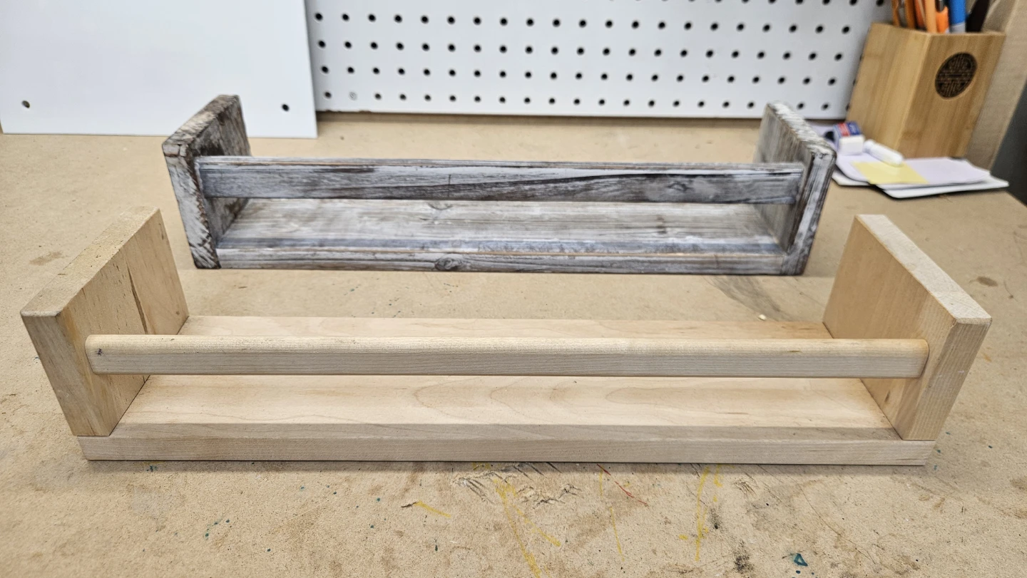 Rustic Whitewash Wood Shelf