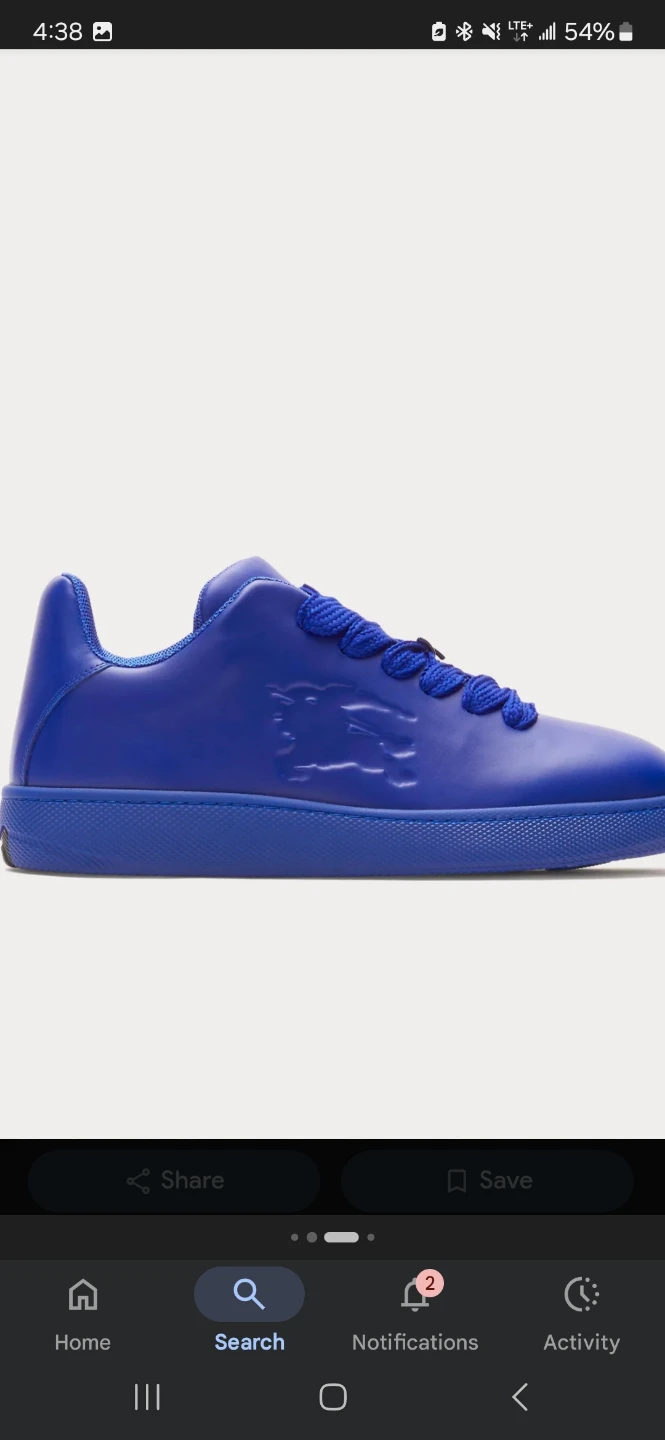 Burberry Box Leather Knight Low Top Sneakers - Blue
