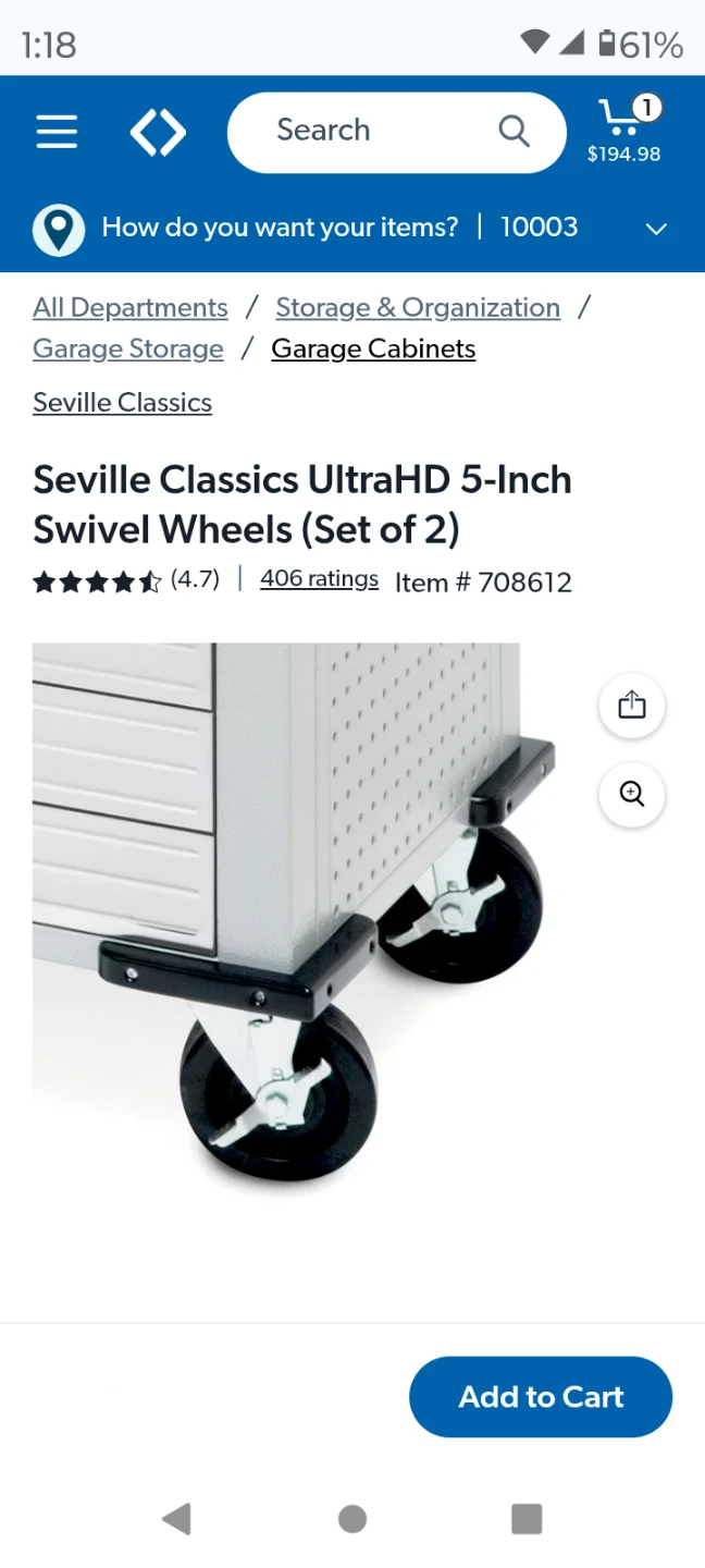 Cast wheels for Ultra HD Seville Classic cabinets, or universal - photo 4