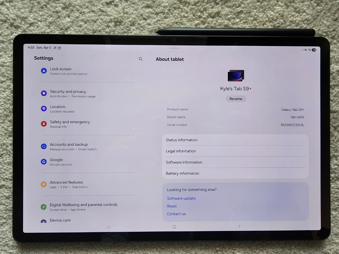 Samsung Tab S9+ 12.4" 12GB-256GB Tablet + Keyboard Cover