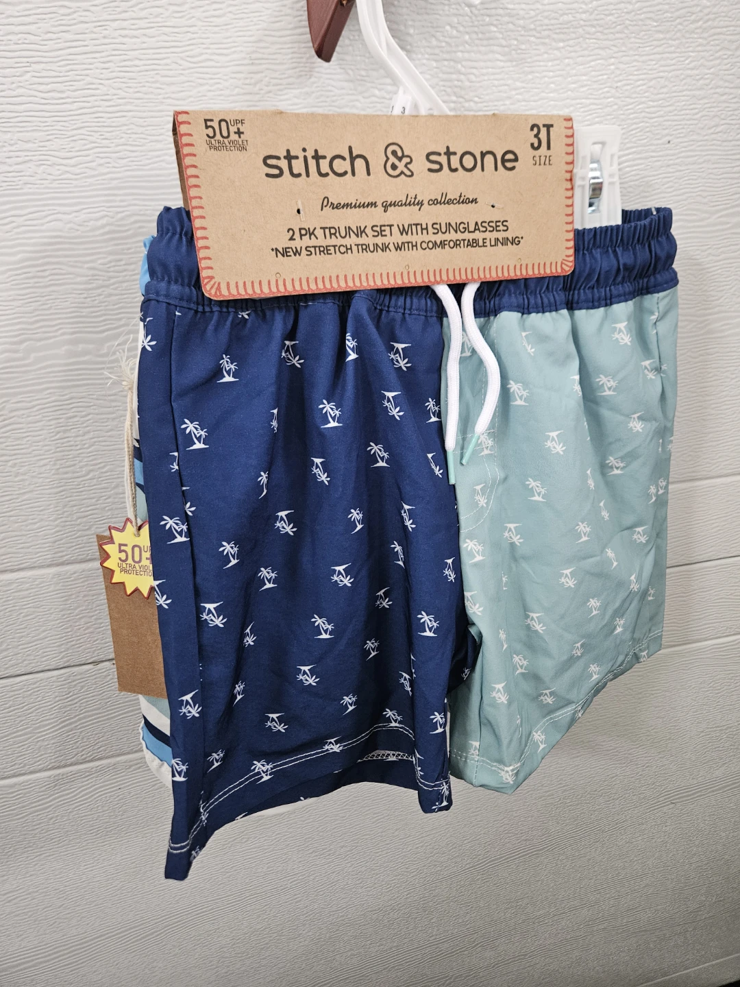 Stitch & Stone 2 Pack Boys Swim Trunks with Sunglasses Size 3T - photo 2