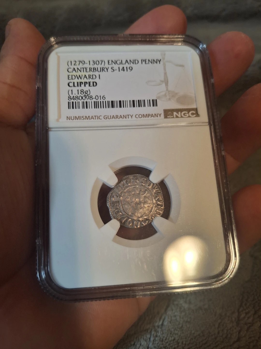 1279-1307 England Penny Edward I Clipped NGC Graded Coin
