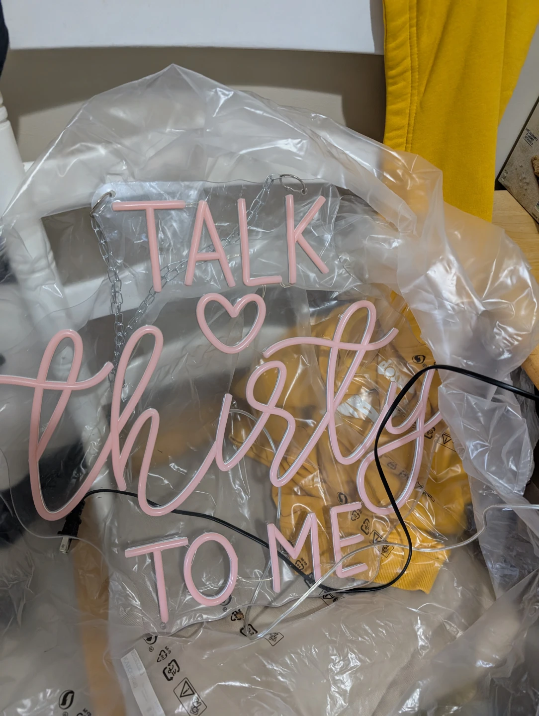 Pink Neon Sign "Talk Thirty To Me" - photo 2