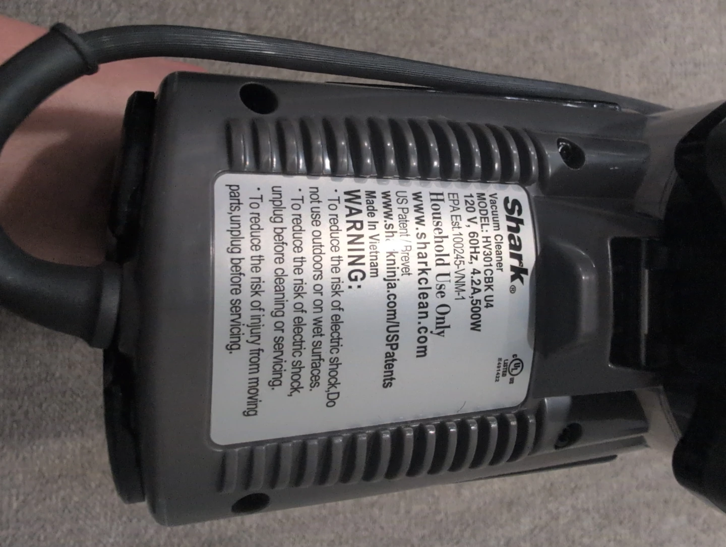 Shark Rocket Corded Vacuum Cleaner UV301 - photo 2
