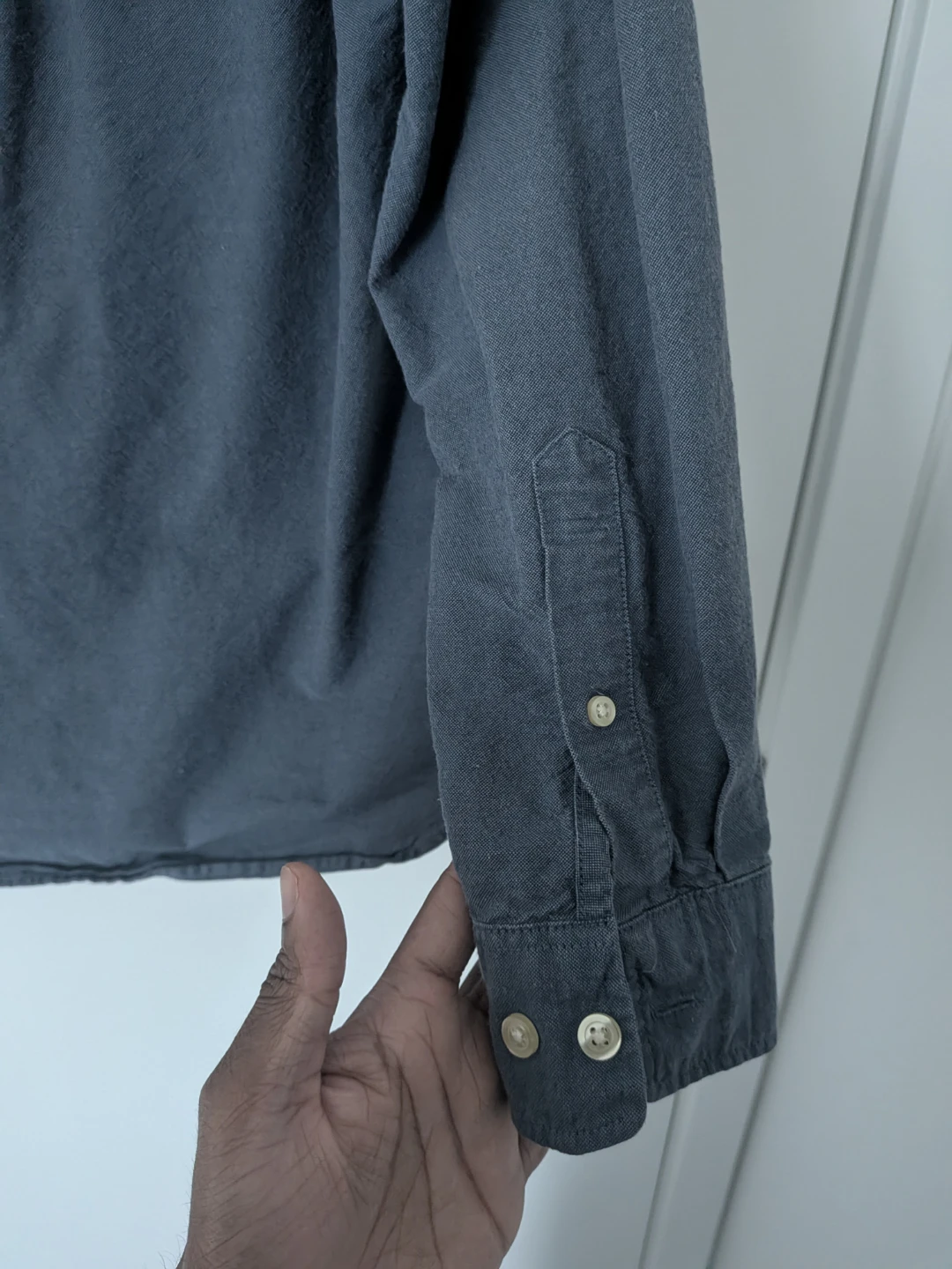 H&M LOGG Regular Fit Button-Up Shirt - Blue Denim - Size S - photo 4