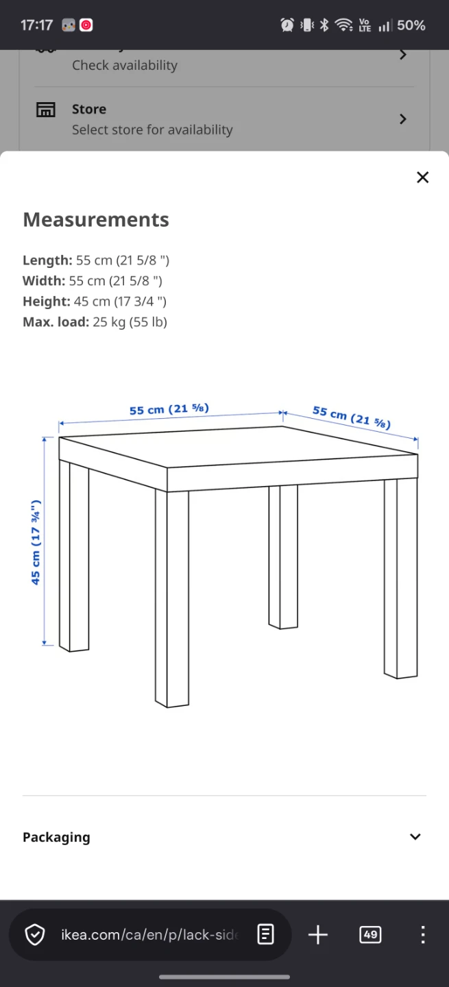 IKEA LACK Side Table - Black - photo 3