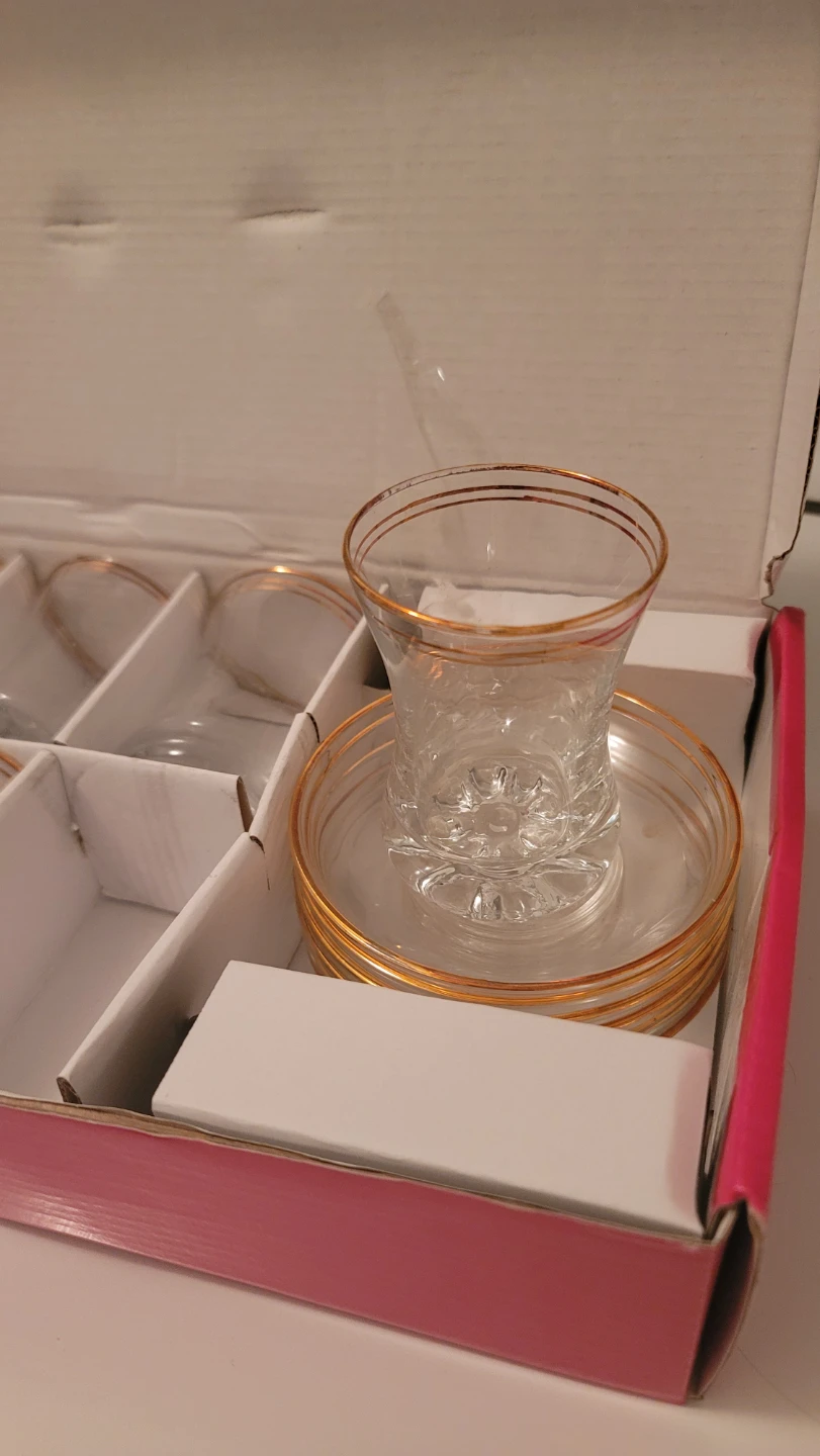 6 Piece Glassware Cup and Saucer Set - photo 2