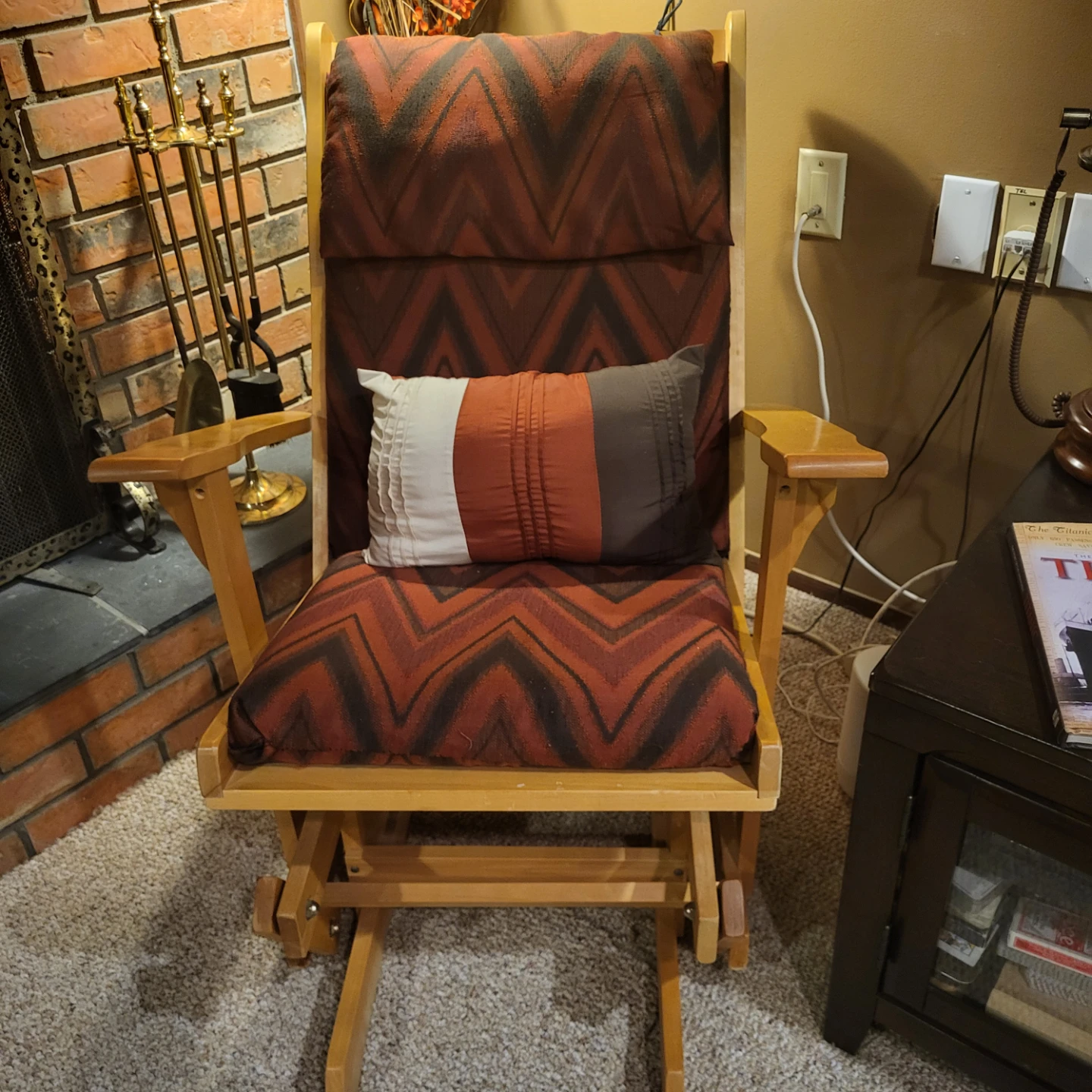 Wooden Glider Rocking Chair with Ottoman