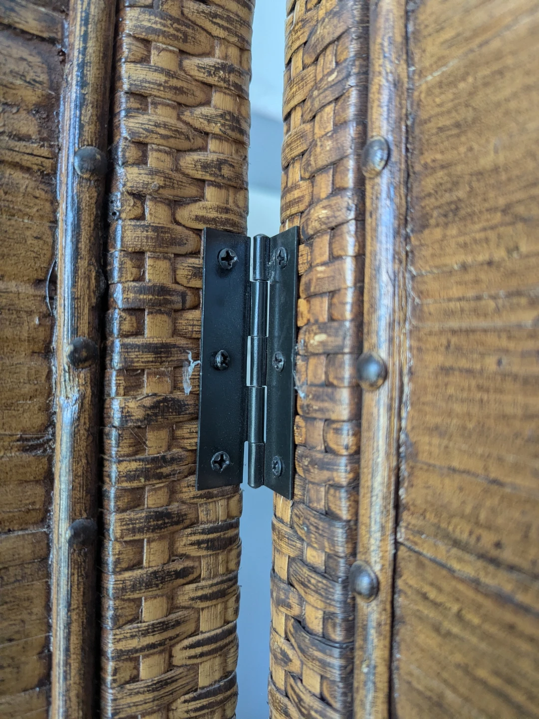 3-Panel Wicker Room Divider Screen - photo 2
