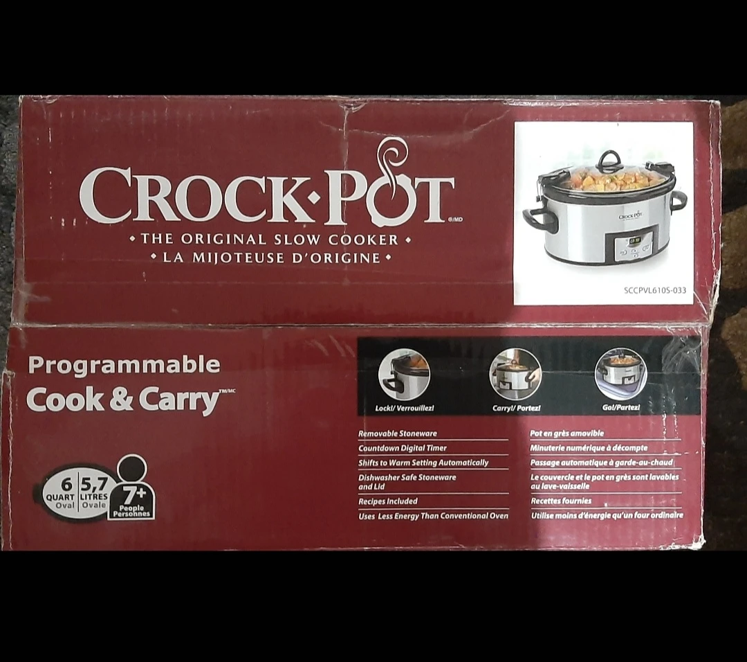 New Crock-Pot Programmable Cook & Carry Slow Cooker 5.7 Litres - photo 2