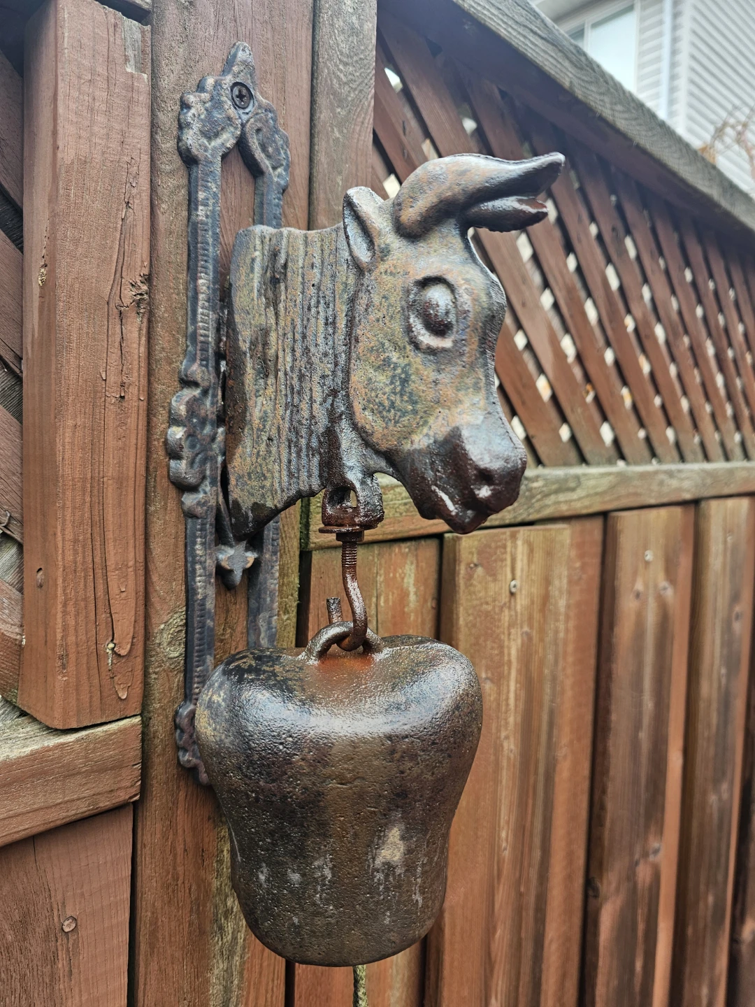 Cast Iron Cow Head Door Knocker with Bell - photo 2