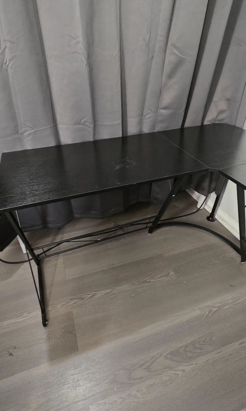 Black L-Shaped Corner Desk with Riser - photo 4