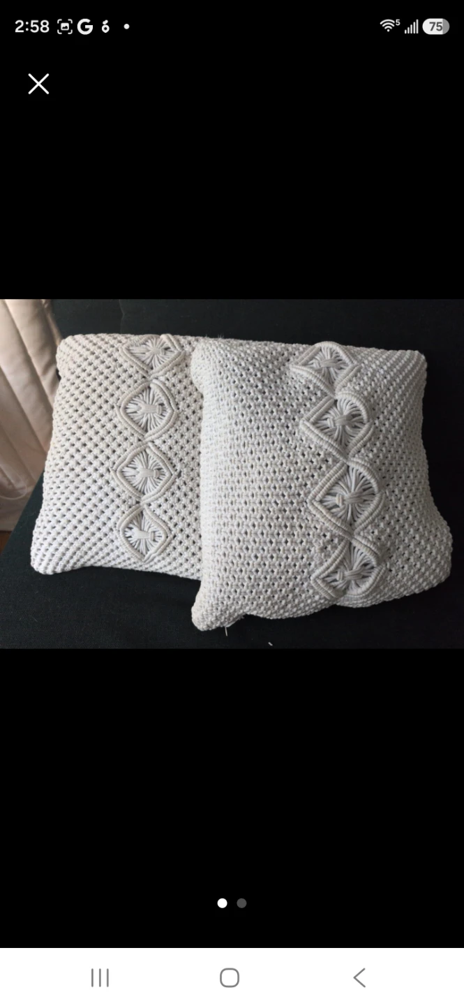 Set of 2 Macrame Throw Pillows - photo 2