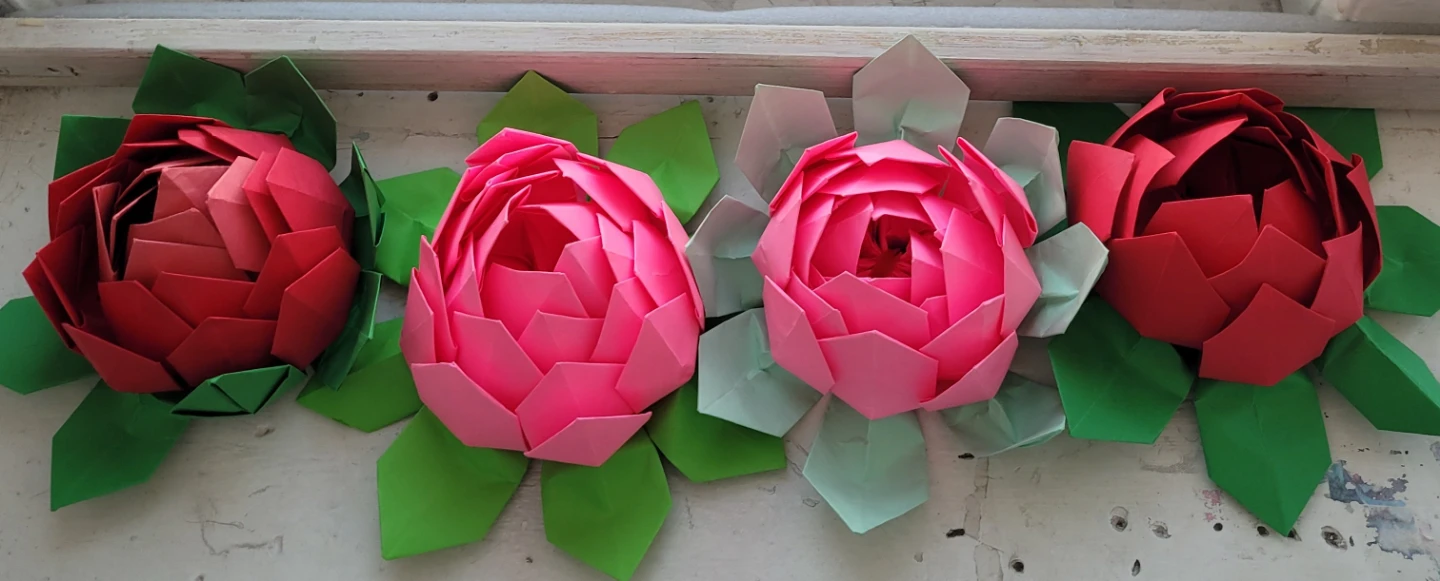 Origami Lotus Flower Garland