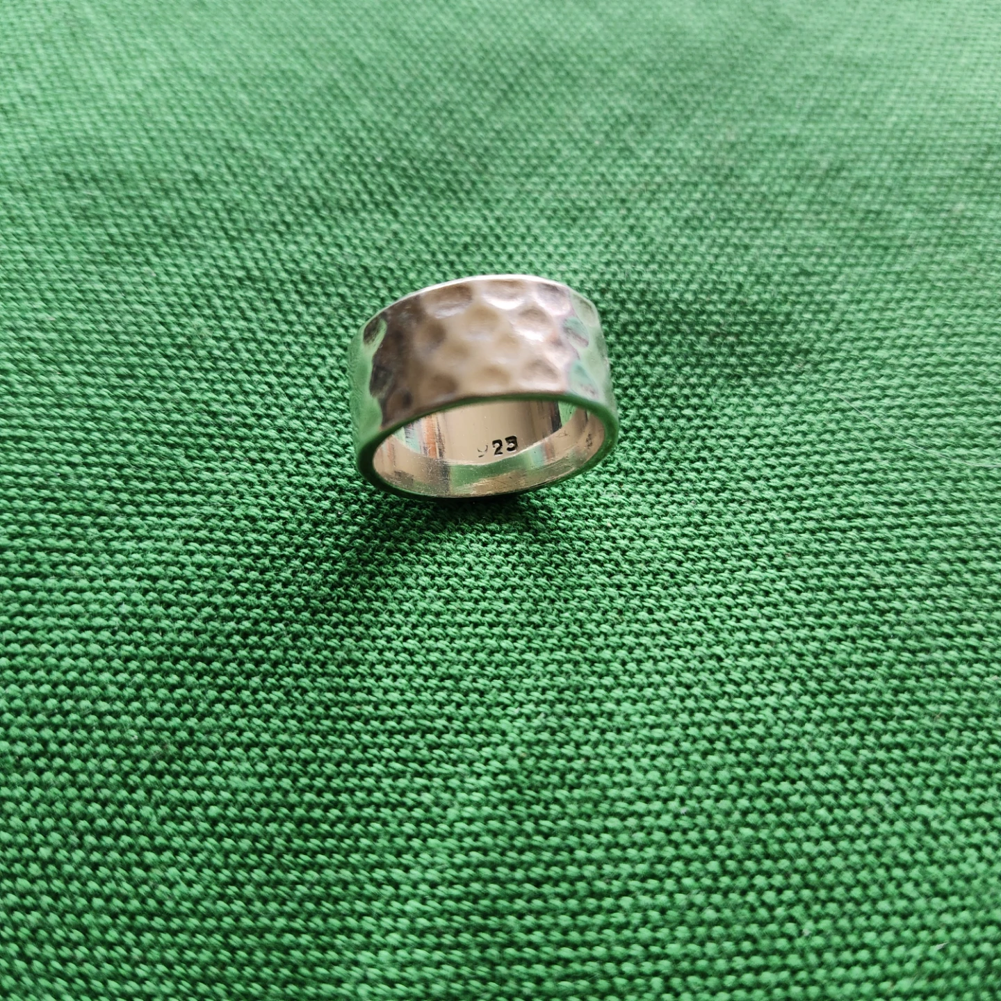 Sterling Silver Hammered Band Ring