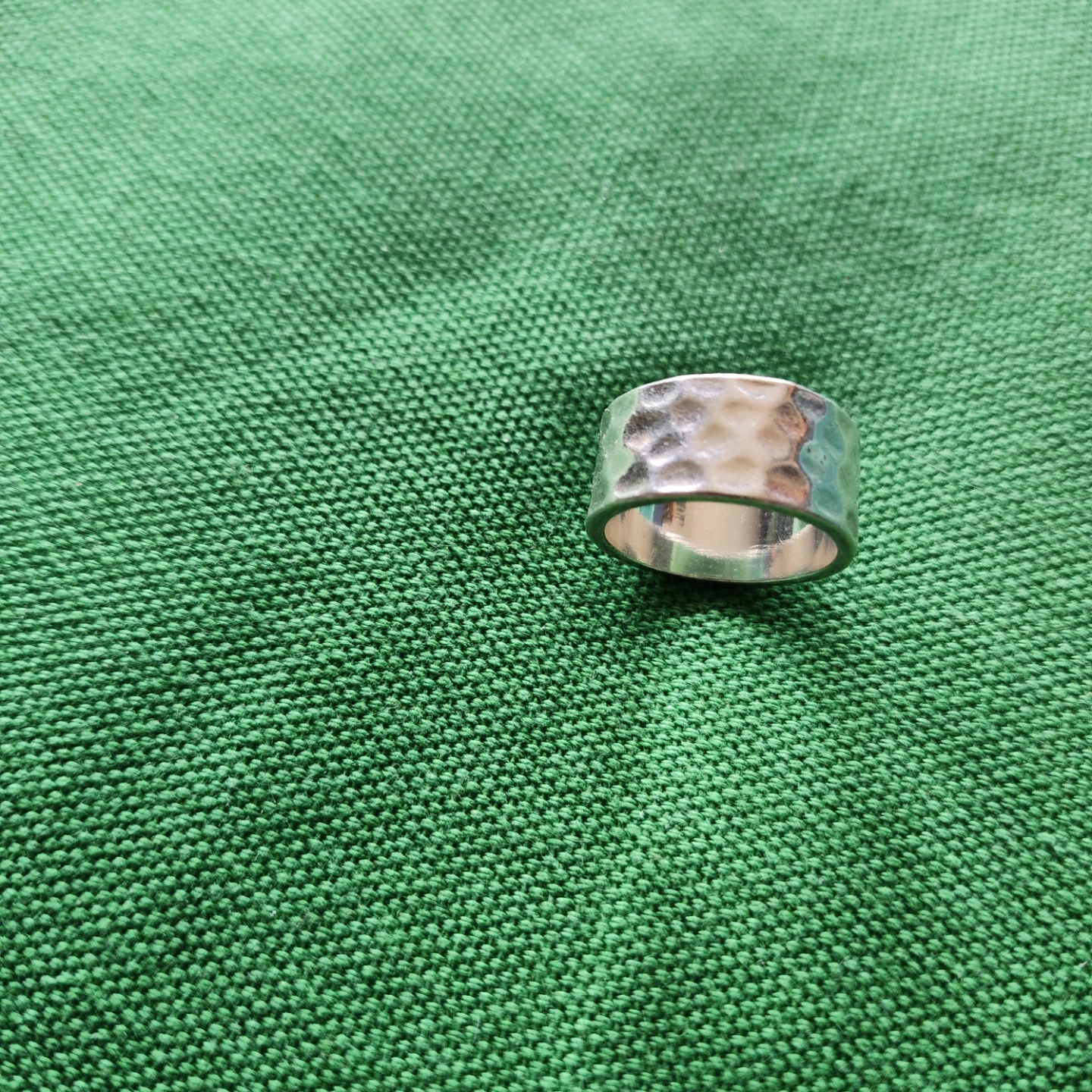 Sterling Silver Hammered Band Ring - photo 2