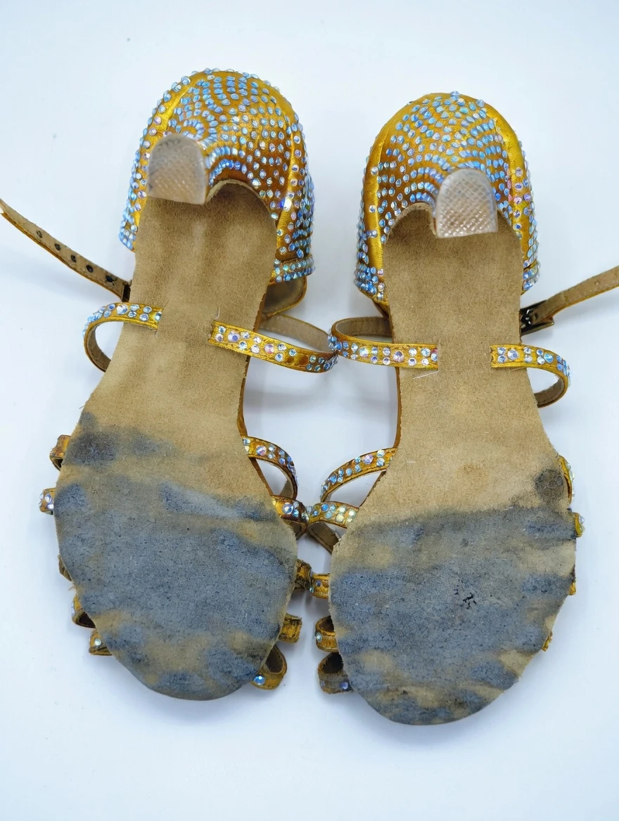 Gold Dance Heels - Size 7.5 wide - photo 4