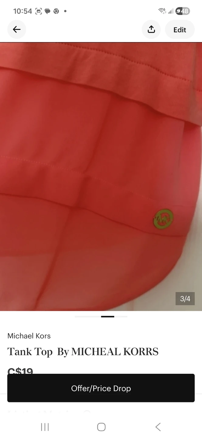 Michael Kors Tank Top - Coral - Size L/G - photo 3