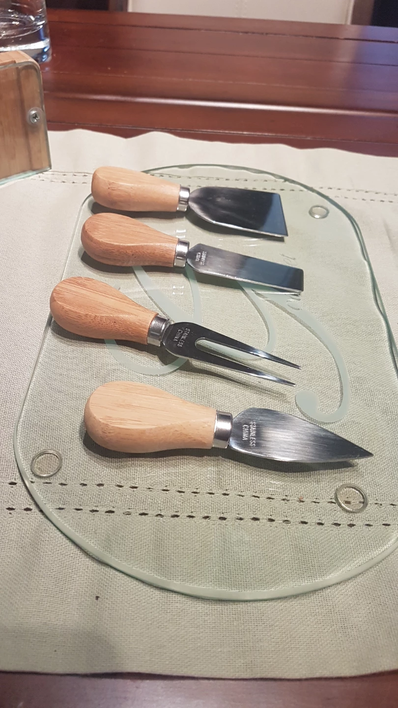 Cheese Knife Set with Glass Board - photo 2
