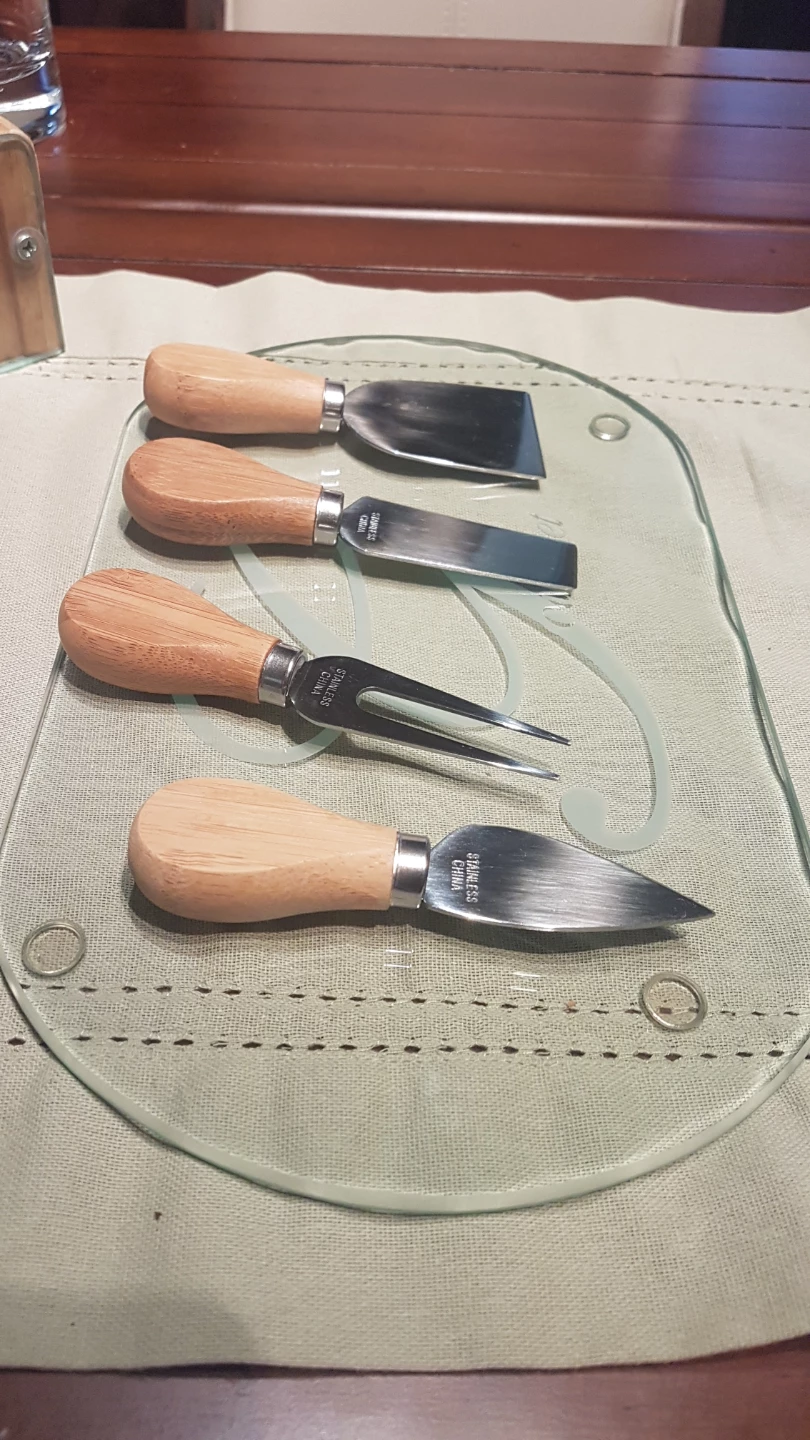 Cheese Knife Set with Glass Board - photo 3