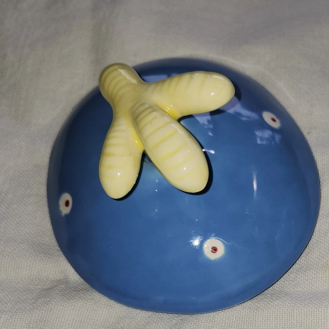 Ceramic Blue Chicken Trinket Dish with Lid - 1985 - photo 2